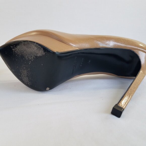 Saint Laurent Janis Platform Heels Tan SIZE 36  Dust Bags Pumps Pointed Leather - Picture 15 of 17
